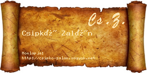 Csipkó Zalán névjegykártya